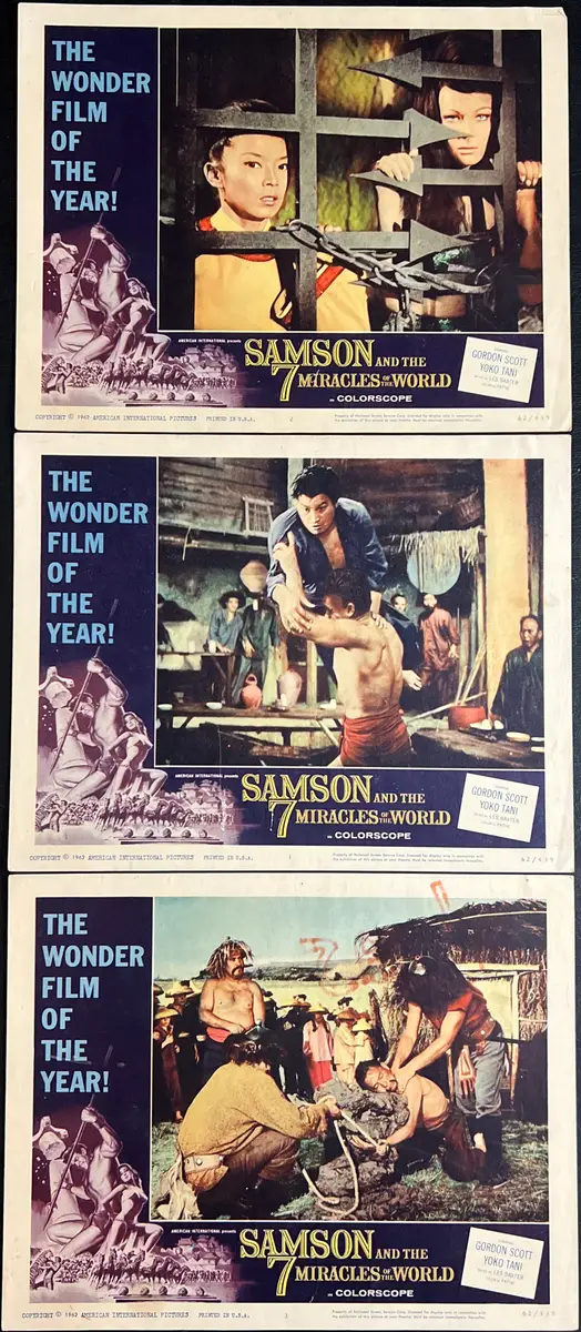 Samson and the 7 Miracles of the World Lobby Card Lot of 3