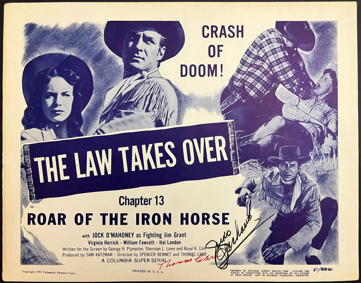 Roar of the Iron Horse AUTOGRAPHED Lobby Card