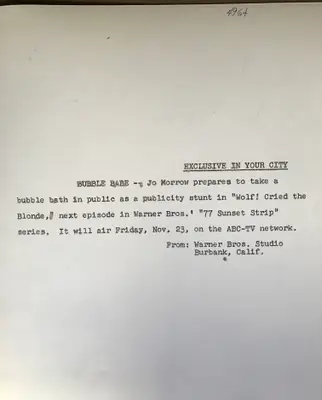 77 Sunset Strip Jo Morrow Pin-Up Publicity Still image 2