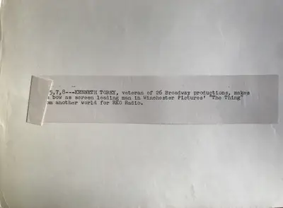 The Thing from Another World Kenneth Tobey Portrait Still image 2