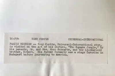 Tony Curtis Publicity Still from The Square Jungle image 2