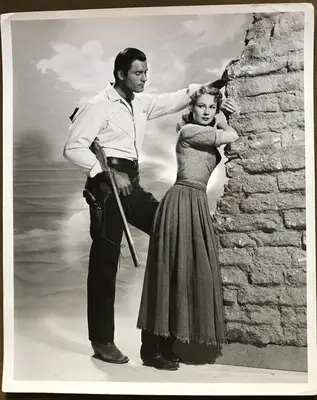 Fort Dobbs Virginia Mayo and Clint Walker Publicity Still image 1