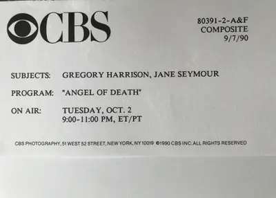 Angel Of Death 1990 CBS Movie Starring Gregory Harrison and Jane Seymour image 2