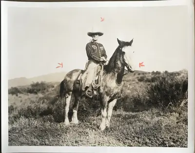 Neal Hart Silent Western Star Circa 1920's Double Weight Still image 1