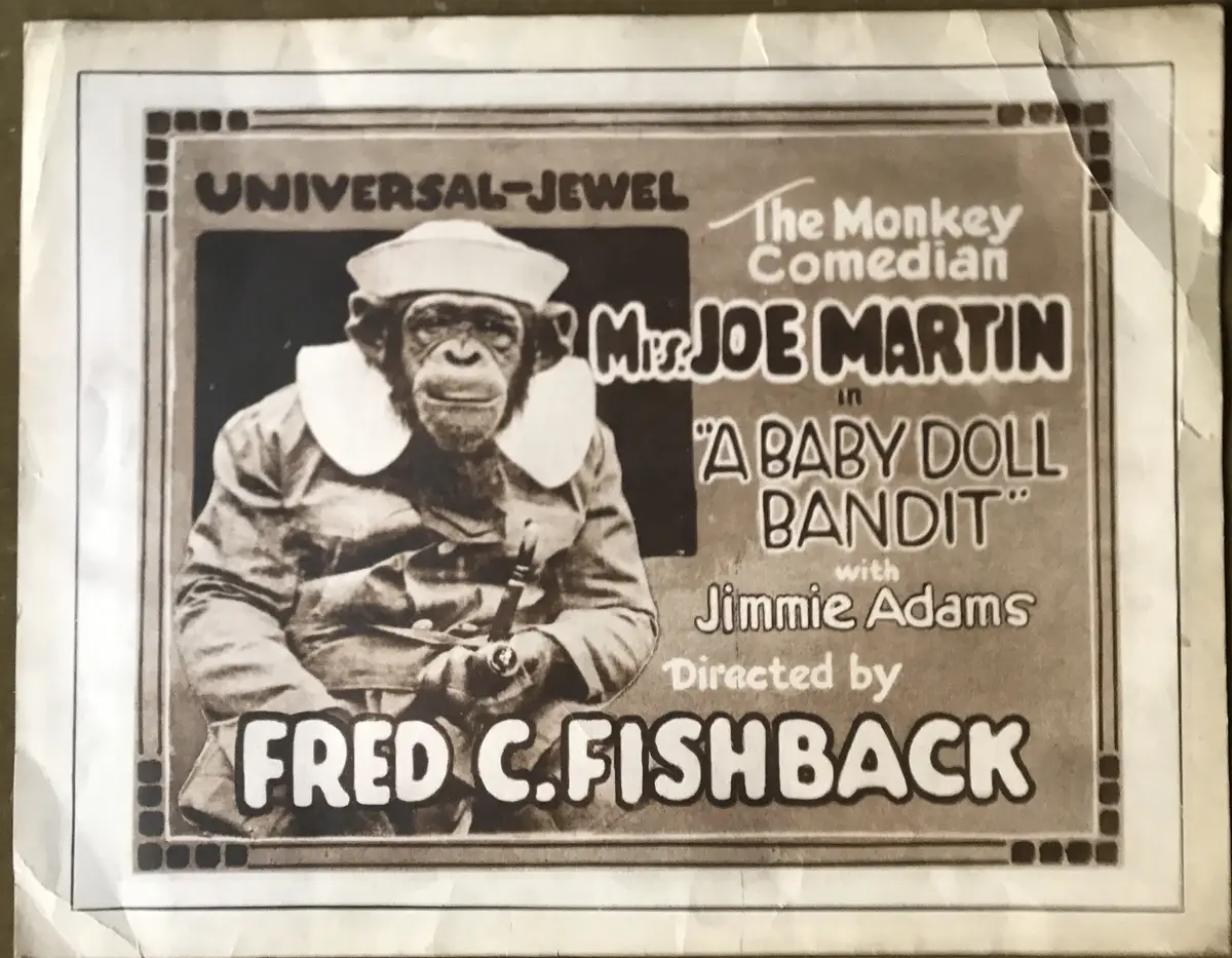 A Baby Doll Bandit Silent Comedy Short Title Card From 1920