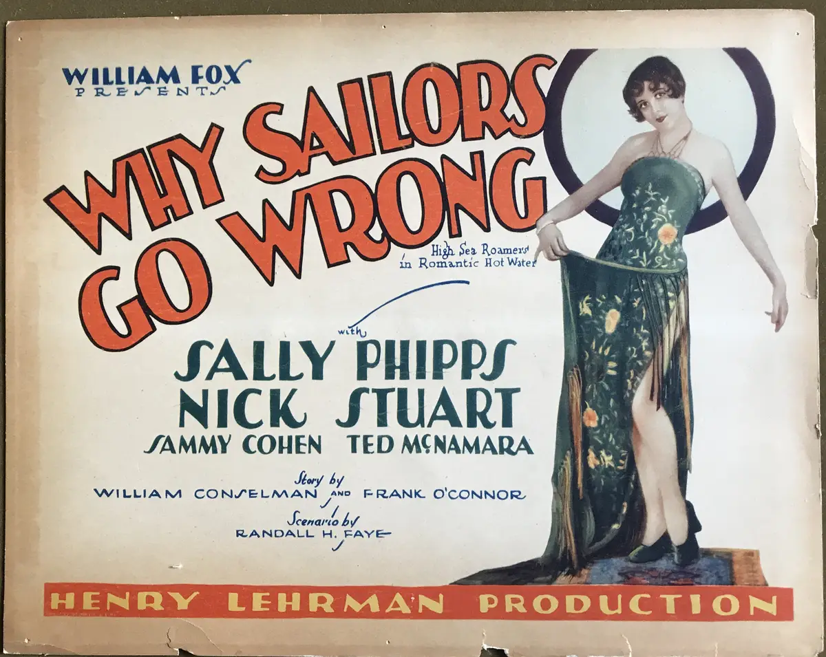 Why Sailors Go Wrong Silent Title Card From 1928