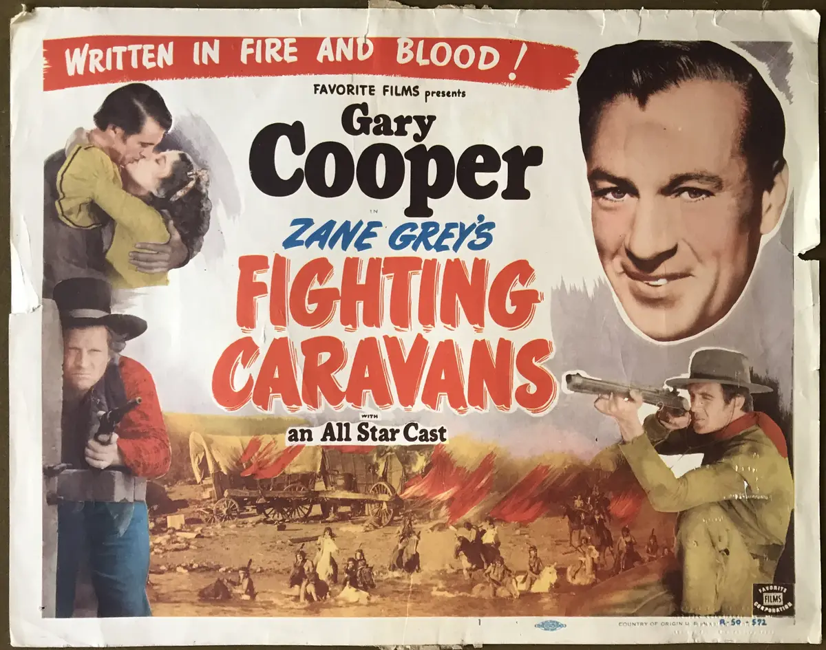 Fighting Caravans 1950 Favorite Films Re-Release Title Card