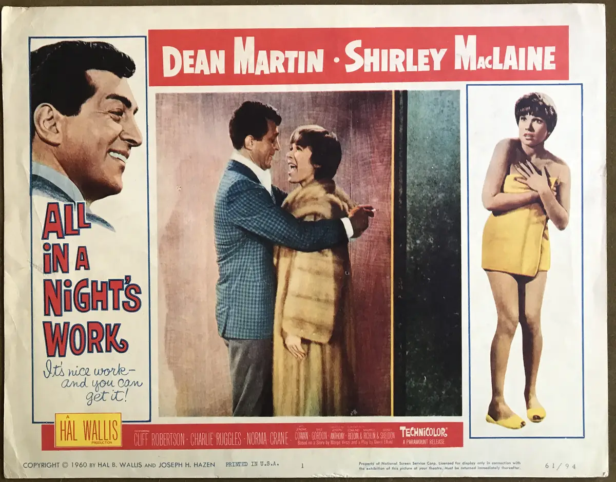All in a Night's Work Lobby Cards (7)
