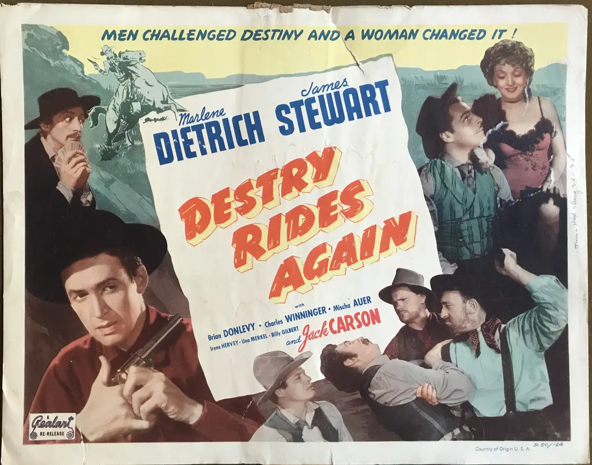 Destry Rides Again 1950 Real-Art Re-Release Lobby Cards (5)