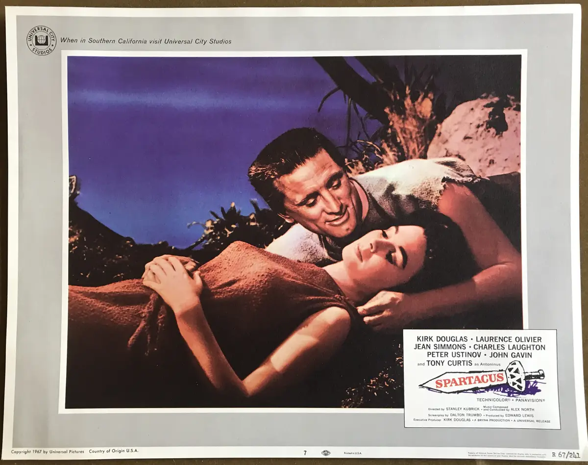 Spartacus 1967 Re-Release Lobby Card Set Of 8