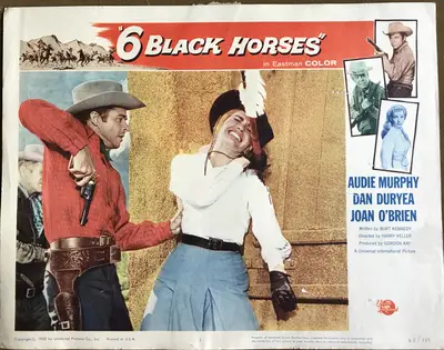 Six Black Horses Lobby Card Set Of 8 image 1