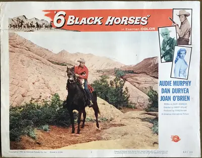 Six Black Horses Lobby Card Set Of 8 image 3