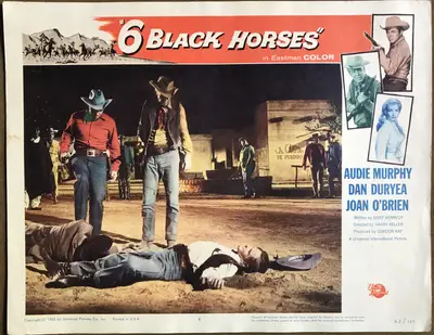 Six Black Horses Lobby Card Set Of 8 image 4