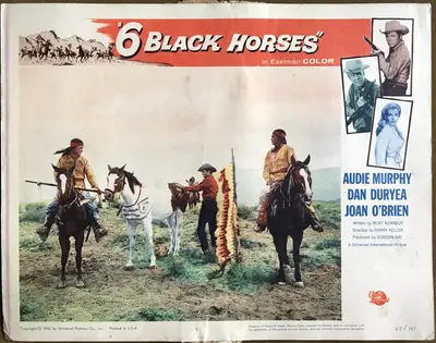 Six Black Horses Lobby Card Set Of 8 image 5