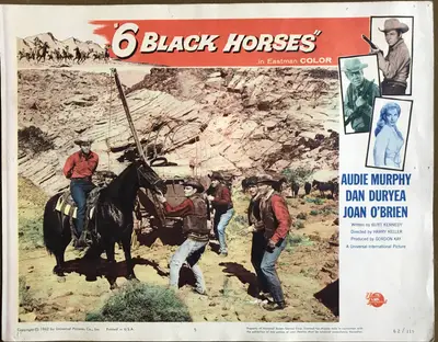 Six Black Horses Lobby Card Set Of 8 image 6