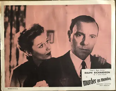 Murder On Monday AKA Home at Seven Lobby Card Set Of 4 image 4