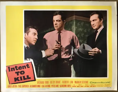 Intent to Kill Lobby Card Set Of 8 image 3