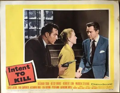 Intent to Kill Lobby Card Set Of 8 image 7