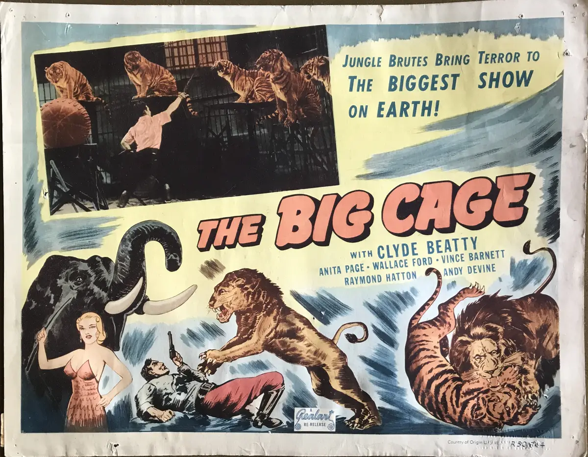 The Big Cage 1950 Real-Art Re-Release Lobby Card Set Of 8