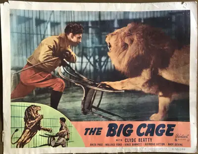 The Big Cage 1950 Real-Art Re-Release Lobby Card Set Of 8 image 2