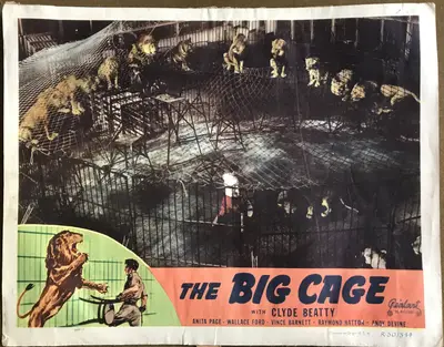 The Big Cage 1950 Real-Art Re-Release Lobby Card Set Of 8 image 3
