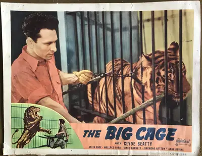 The Big Cage 1950 Real-Art Re-Release Lobby Card Set Of 8 image 5