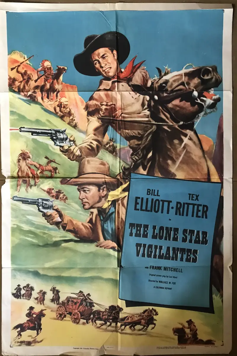 The Lone Star Vigilantes 1953 Re-Release One Sheet