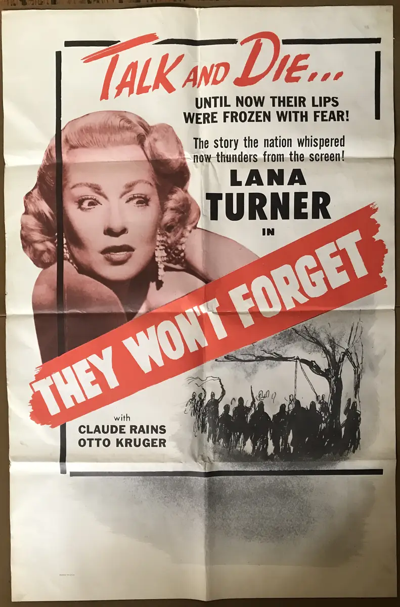 They Won't Forget 1950's Military/Drive-In Re-Release