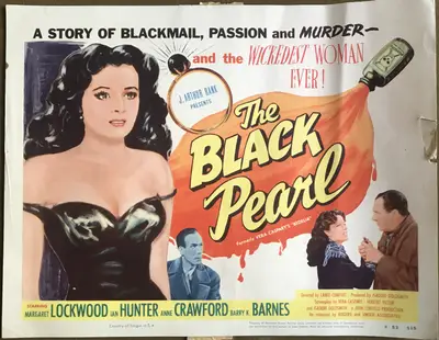 Bedelia 1953 Rank Re-Release Lobby Card Set Of 8 Title Change To The Black Pearl image 1