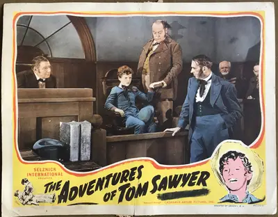 Adventures of Tom Sawyer 1945 Casanave-Artlee Re-Release Lobby Card Set Of 8 image 6