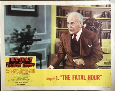 Dick Tracy vs. Crime Inc. AKA Dick Tracy Vs. Phantom Empire !952 Re-Release Lobby Cards (6) image 3