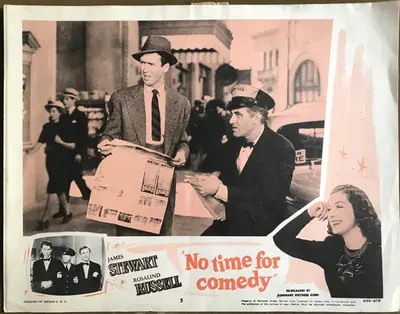 No Time for Comedy 1956 Re-Release Lobby Cards (3) image 3