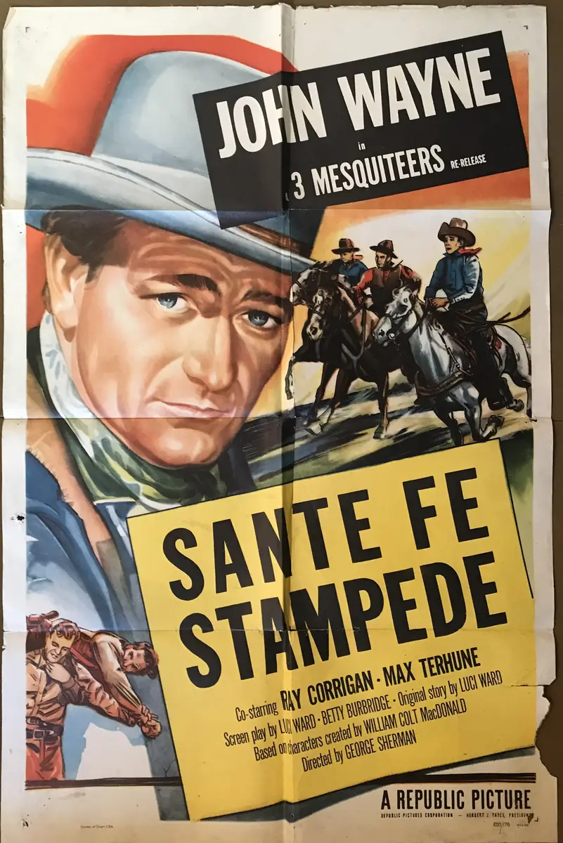 Santa Fe Stampede 1953 Re-Release One Sheet