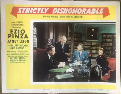 Strictly Dishonorable Lobby Card Set Of 8 image 5