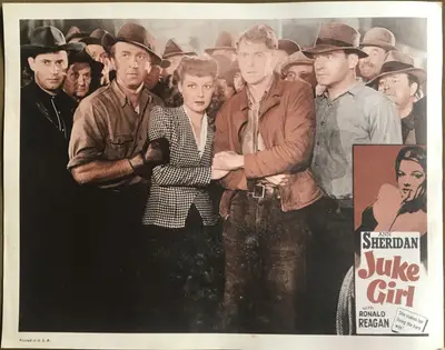 Juke Girl 1950's Re=Release Lobby Card Set Of 4 image 3