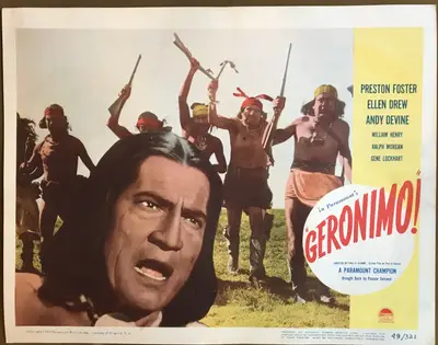 Geronimo 1949 Re-Release Lobby Card Set Of 8 image 3