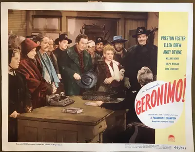 Geronimo 1949 Re-Release Lobby Card Set Of 8 image 7