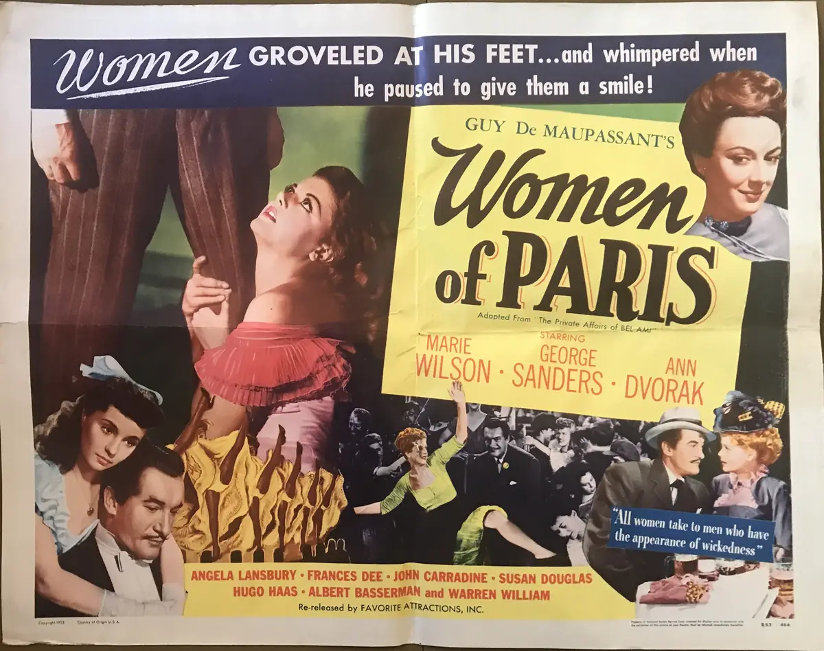 Private Affairs of Bel Ami AKA Women Of Paris 1953 Re-Release Half Sheet