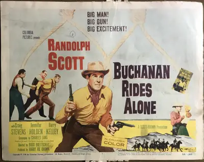 Buchanan Rides Alone Lobby Card Set Of 8 image 1