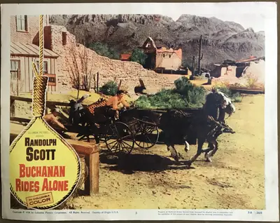 Buchanan Rides Alone Lobby Card Set Of 8 image 3