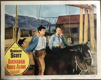 Buchanan Rides Alone Lobby Card Set Of 8 image 4