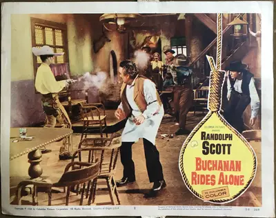Buchanan Rides Alone Lobby Card Set Of 8 image 5