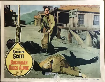 Buchanan Rides Alone Lobby Card Set Of 8 image 6