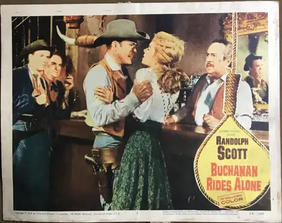 Buchanan Rides Alone Lobby Card Set Of 8 image 7