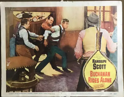 Buchanan Rides Alone Lobby Card Set Of 8 image 8