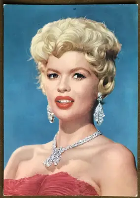 Jayne Mansfield Color Post Cards (3) Circa late 1950's early 1960's (4" X 6") image 1