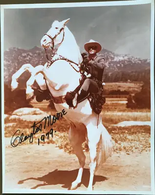 Clayton Moore as The Lone Ranger Autographed Still image 1