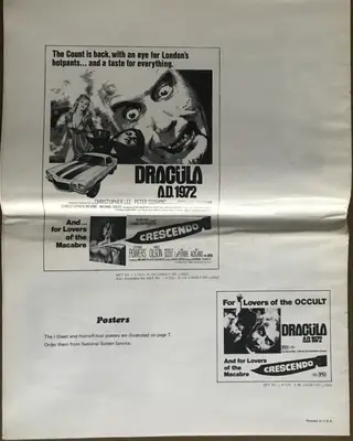 Dracula: Prince of Darkness Press Book and Combo Press Book For Dracula A.D. 1972 and Crescendo image 4