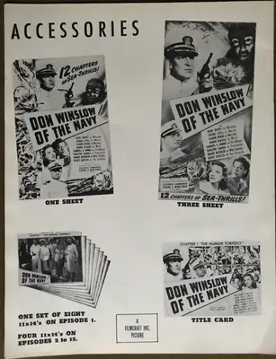 Don Winslow of the Navy 1940's Filmcraft Re-Release Press Book image 2
