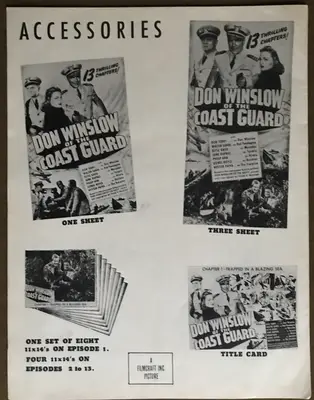 Don Winslow of the Coast Guard 1940's Filmcraft Re-Release Press Book image 2